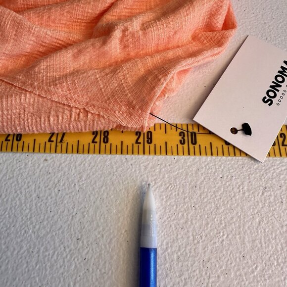 SONOMA GFL Popover Top Women's Plus 3X Carolina Peach Long Sleeve Top Y Neck - Picture 4 of 11